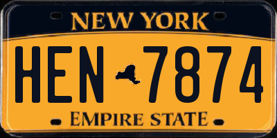 NY license plate HEN7874