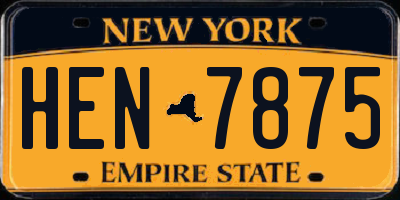 NY license plate HEN7875