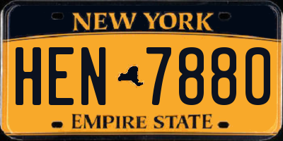 NY license plate HEN7880