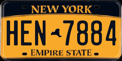 NY license plate HEN7884