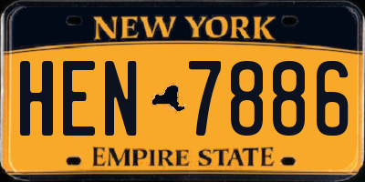 NY license plate HEN7886