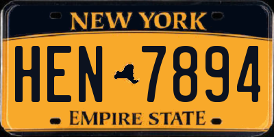 NY license plate HEN7894