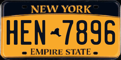 NY license plate HEN7896