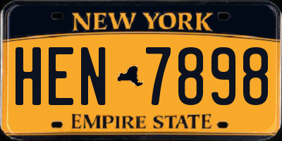 NY license plate HEN7898