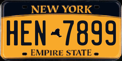 NY license plate HEN7899