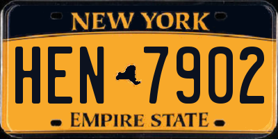 NY license plate HEN7902