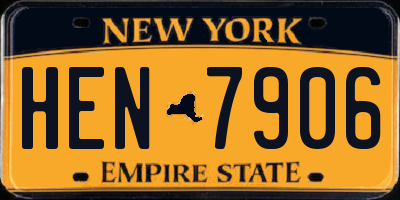 NY license plate HEN7906