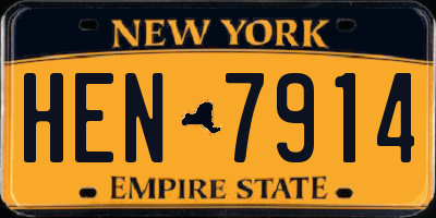 NY license plate HEN7914