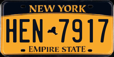 NY license plate HEN7917