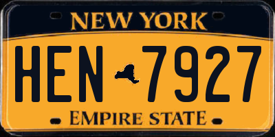NY license plate HEN7927