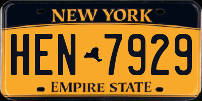 NY license plate HEN7929