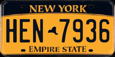 NY license plate HEN7936
