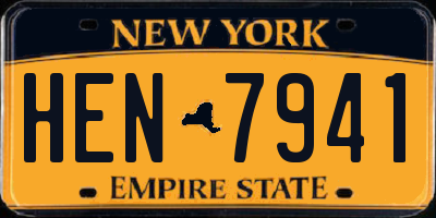 NY license plate HEN7941