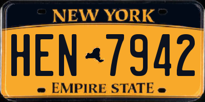 NY license plate HEN7942