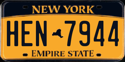 NY license plate HEN7944