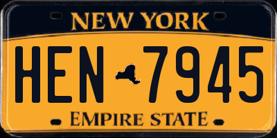 NY license plate HEN7945