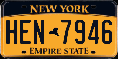 NY license plate HEN7946