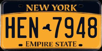 NY license plate HEN7948