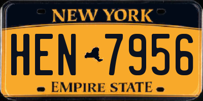 NY license plate HEN7956
