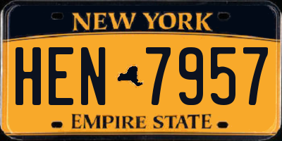 NY license plate HEN7957