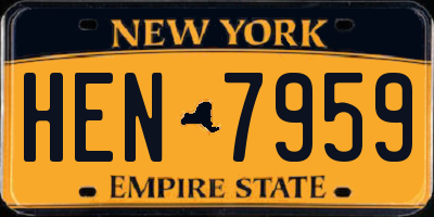 NY license plate HEN7959