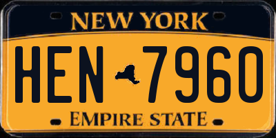 NY license plate HEN7960