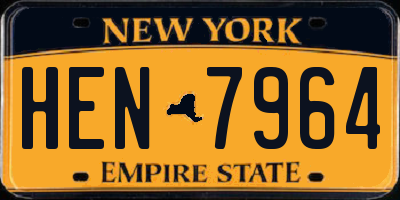 NY license plate HEN7964