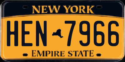 NY license plate HEN7966