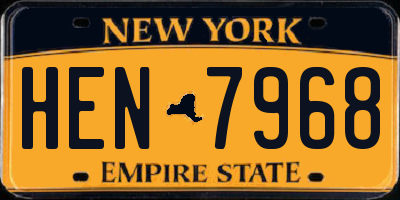 NY license plate HEN7968