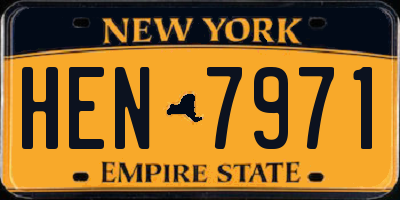 NY license plate HEN7971
