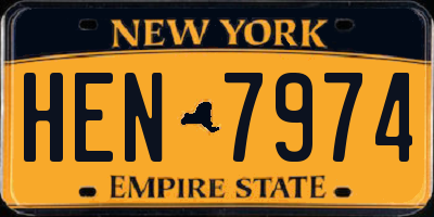 NY license plate HEN7974
