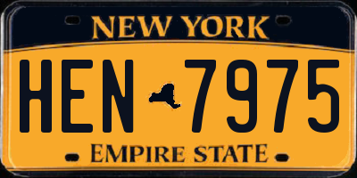 NY license plate HEN7975