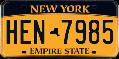 NY license plate HEN7985