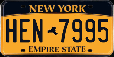 NY license plate HEN7995