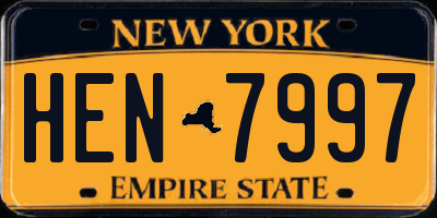 NY license plate HEN7997