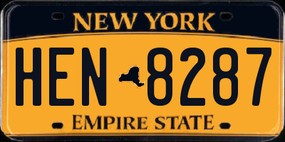 NY license plate HEN8287