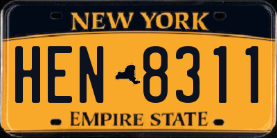 NY license plate HEN8311