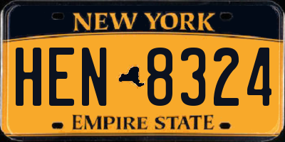 NY license plate HEN8324