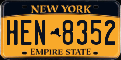 NY license plate HEN8352