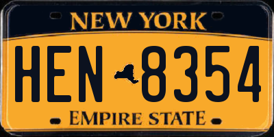 NY license plate HEN8354