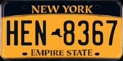 NY license plate HEN8367