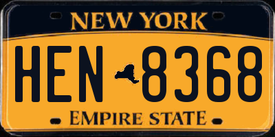 NY license plate HEN8368