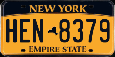 NY license plate HEN8379