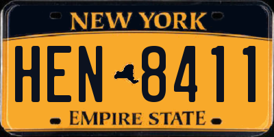 NY license plate HEN8411
