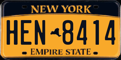 NY license plate HEN8414