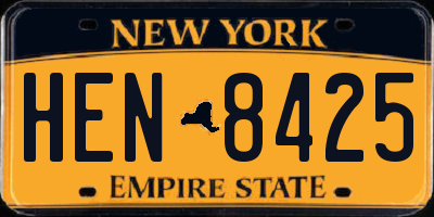 NY license plate HEN8425