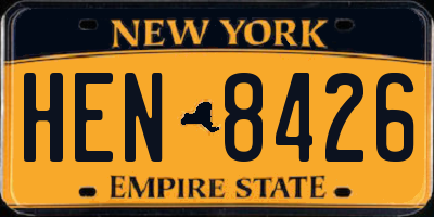 NY license plate HEN8426
