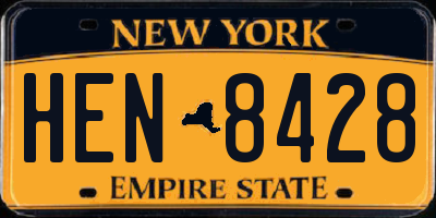 NY license plate HEN8428
