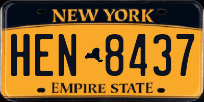 NY license plate HEN8437