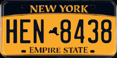 NY license plate HEN8438